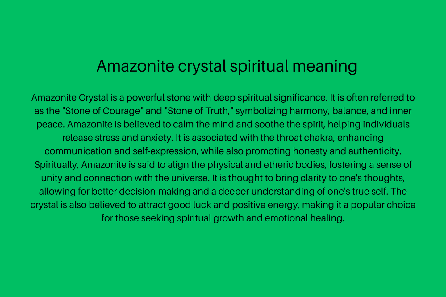 Green Crystals spiritual meaning card