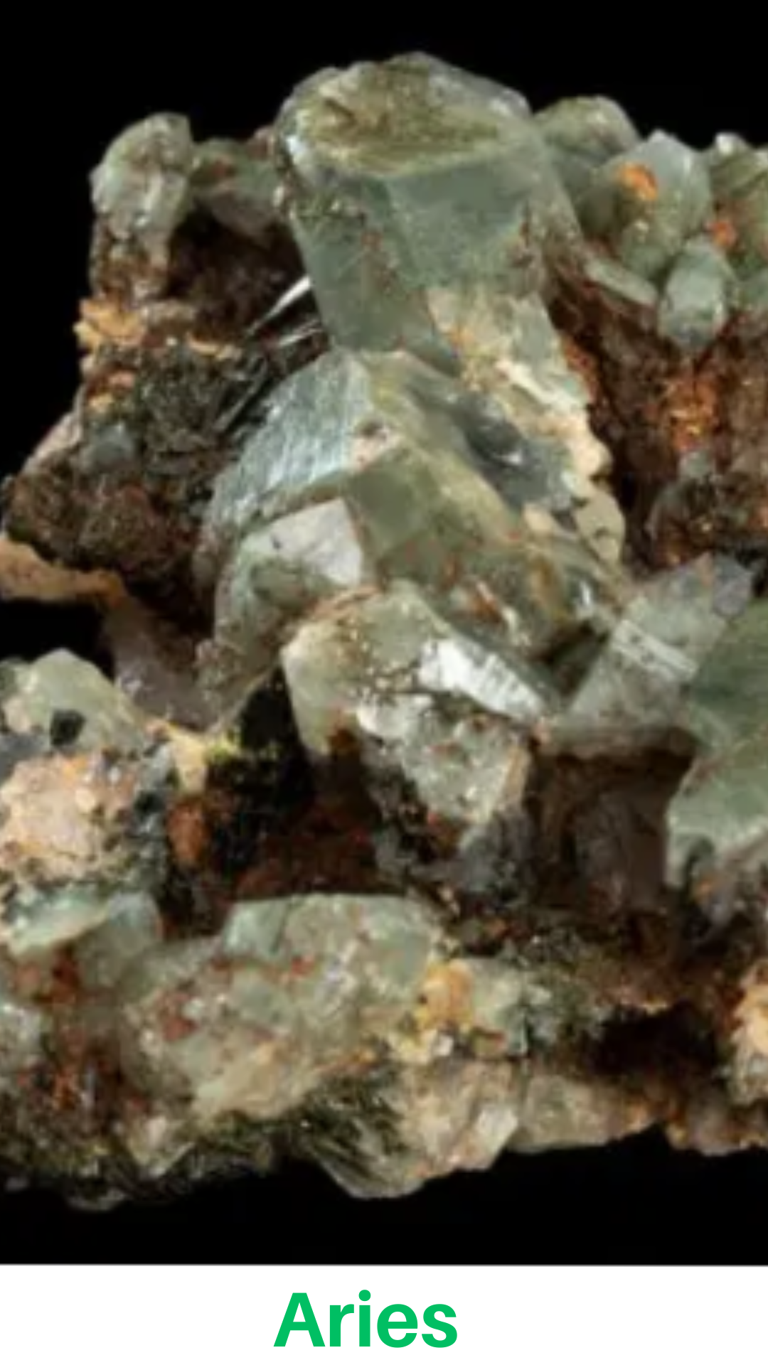 Green crystals cell phone wallpaper associated with the zodiac signs