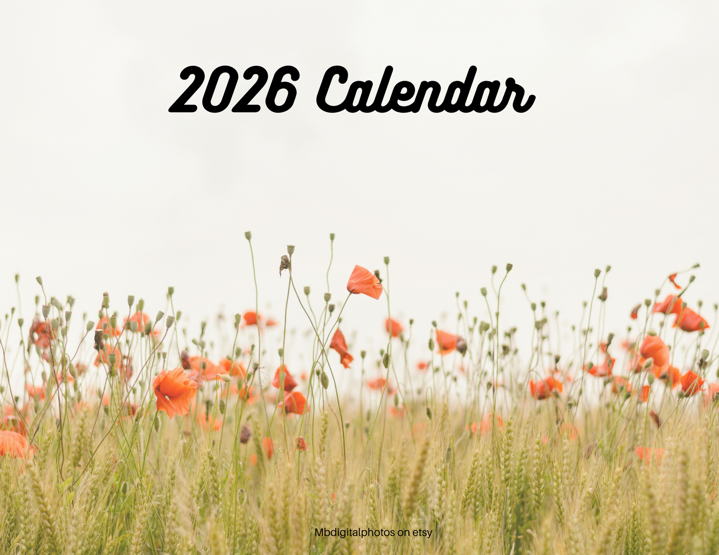 Digital 2026 calendar