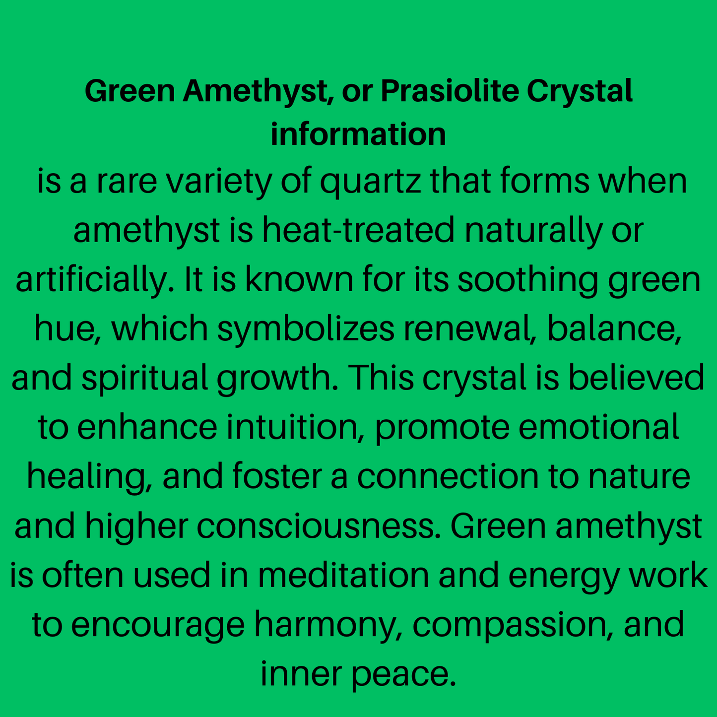 green crystals information